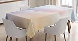 Ambesonne Clouds Tablecloth, Fluffy Dreamy Gradient Faded Pastel Cloud Ethereal Fog Sublime Rainbow Featured Print, Dining Room Kitchen Rectangular Table Cover, 60" X 84", Blue Pink
