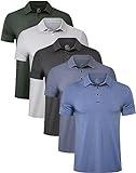 TELALEO 5 Pack Mens Polo Shirts Quick Dry Short Sleeve Golf T Shirt Performance Moisture Wicking Casual Workout SetB XL