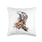 Futuristic Viking | Norse flair Throw Pillow