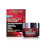 L'Oreal Paris Revitalift Triple Power Anti-Aging Face Moisturizer, Pro Retinol, Hyaluronic Acid & Vitamin C, Reduce Wrinkles, Fragrance Free 1.7 Oz