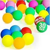 D-Xam 30 Pcs Colored Ping Pong Balls 40mm Table Tennis Ball, Plastic Ping Pong Balls for Games, Arts, Party, Pet Toys, School Activities, Teachers Must Have