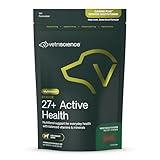 VetriScience Senior 27+ Active Health Chews, Canine Plus Daily Multivitamin for Senior Dogs, Balanced Vitamins, Minerals and Antioxidants, Healthy Aging and Wellness Support, Veggie, 60 Count