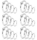 Ftovosyo Tragus Hoop Earrings Surgical Steel 16g Captive Bead Ring Lip Septum Hoops Body Piercing Jewelry for Women Men 24 Pieces 6mm 8mm 10mm 12mm
