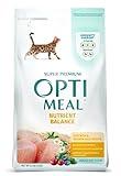 Optimeal Natural Dry Cat Food for Adult Cats - Proudly Ukrainian - Tasty and Nutritional Cat Food Dry Recipe with Immunity Support for Healthy Felines (3.3 lbs, Chicken & Brown Rice)