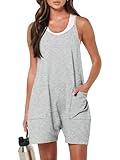 ANRABESS Womens Rompers Summer Casual Loose Sleeveless Overalls Spaghetti Strap Shorts Jumpsuit 2025 Beach Vacation Outfits Medium