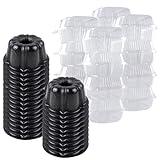 O’Creme Bakeable Plastic Mini Cake Pan with Container - Baking Pan With Non-Stick Silicone - Reusable Mold For Baking and Much More - and Clear Snap-Closure Container - 25 Cake Pans + 25 Containers