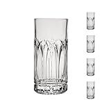 Ocean by Anchor Hocking Traze Past Highball Glasses (4-Pieces), 12-ounce, Dishwasher Safe