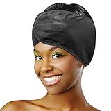 DONNA Silky Satin Hair Wrap, Luxurious Head Wraps for Black Women, Premium Silk Hair Wrap for Nighttime Protection and Style Black Satin Headband, 1pc