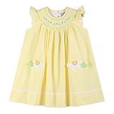 Lil cactus Baby and Girl Yellow Daisy Pocketed Smocked Bishop Dress, 18-24 Months