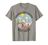 Animals Are Friends Not Food Animal Lover Funny Vegetarian T-Shirt