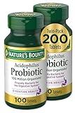 Nature's Bounty Acidophilus Probiotic, Daily Probiotic Supplement, Digestive Health, 200 Tablets, Twin Pack