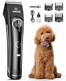 oneisall Dog Clippers for Grooming Doodles Poodles Thick Curly Hair,Low Noise Heavy Duty Dog Grooming Kit with Detachable Metal Blades