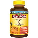 Nature Made Extra Strength Dosage Chewable Vitamin C 1000 mg per serving, Dietary Supplement for Immune Support, 90 Tablets, 45 Day Supply