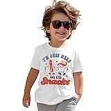 IZYJOY Baseball Shirt Toddler Boy I'm Just Here for The Snacks T-Shirt Baseball Fans Tee Game Day Short Sleeve Summer Tops(White,3-4T(100))