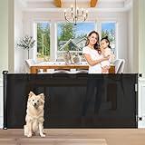 Baby Gate Extra Wide 65" Space Saving Retractable Mesh Gates for Kids or Pets Movable Retractable Baby Gates Indoor Outdoor Retractable Gate Dog Gates for Doorways, Stairs, Black