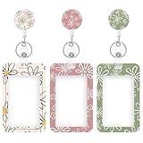 3 Set Heavy Duty Badge Holder with Retractable Reel,ID Badge Holder Key Card Work Badge Clip for Nurse Teacher Student Office Women Men