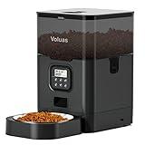 VOLUAS Automatic Cat Feeders - Pet Dry Food Dispenser with Timer, Automatic Cat Feeders with Desiccant Bag, Programmable Portion Size Control 4 Meals Per Day, 10s Voice Recorder