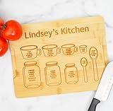 Blue Ridge Mountain Gifts Personalized Kitchen Conversion Cutting Board – Custom Engraved Bamboo Kitchen Gift with Measurement Guide – Cooking & Baking Chart for Home Chefs