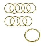 RFORPLY Solid Brass Key Rings Set of 10, Gold O Shaped Key Rings for Men's and Women's Keychains, DIY Hardware and Crafts (25mm/0.98-inch)