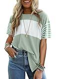 Dokotoo Summer Outfits Womens Tops Cute Shirts 2025 Trendy Oversized Tshirts Women Blouses Dressy Business Fashion Casual Tunic Ladies Tops Plus Size Spring Women's Clothing Clothes Loose Fit Green