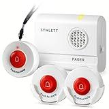 SYNLETT Caregiver Pager Wireless Nurse Call Buttons for Elderly Monitoring SOS Alert System Portable Alarm Call Bell for Nursing Home Care Seniors Patients Emergency