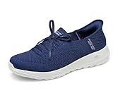 Skechers Women's Go Walk Joy Abby Hands Free Slip-Ins Sneaker, Navy, 9.5