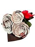 Literary Blooms Handmade Edgar Allan Poe Paper Rose Bouquet – Upcycled Book Page Flowers – Gothic Horror Gift – Unique Decor for Book Lovers – 3 Piece Set