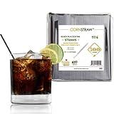 [500 COUNT] CORNSTRAW 5" Short Cocktail Straws, Black PLA Cornstarch Plastic-Free Disposable Small Drink Stirrer, Swizzle, mixer, for Cold Drinks, whiskey, Bar, Club, Party