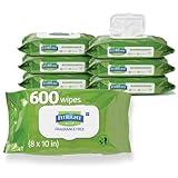 FitRight Personal Cleansing Wipes with Aloe (8x10 inch) | 600 Pieces Moisturizing Body Wipes for Adults Bathing and Incontinence Cleaning | Unscented Cloth Adult Wipes for Elderly Care
