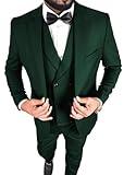 Emerald Green Suit for Men Elegant Wedding Groom Prom Suit Blazer Vest and Pants Tuxedo 3 Piece Suit Set