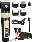 Petsaunter Dog Clippers for Grooming, 4-Speed & LCD, Low Noise Electric Trimmer for Grooming, Cordless Rechargeable Dog Hair Clippers, Super Quiet for Pets with Thick or Heavy Coats(C95)