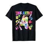 This Artist Is 4 Year Old Birthday 4th Painting Art Party T-Shirt