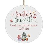 Santa's Favorite Customer Experience Officer Ornament for Happy New Year Merry Xmas Friend Coworker Office Party Decor Circle 2024 2025 2026