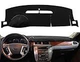 Dashboard Cover Dash Mat Carpet Fit for 2007-2014 Chevy Chevrolet Tahoe Suburban,2007-13 Chevy Avalanche Silverado 1500 2500 3500 LTZ /2007-13 GMC Sierra SLT Denali,2007-14 GMC Yukon XL (Black) Y24