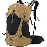 IX INOXTO Hiking Backpack,35L Waterproof Hiking Daypack with 3L Water Bladder and Rain Cover, Lightweight Travel Camping Backpack for Men Women (Khaki)