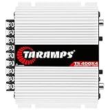 Taramps TS 400x4 400 watts RMS 4 Channels Full Range Car Audio Amplifier, 2 Bridged Channels, RCA Input Class D, Output Power, Multichannel Amplifier System, Small - TS400X4