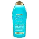 OGX Radiant Glow + Argan Oil of Morocco Extra Hydrating Body Lotion for Dry Skin, Nourishing Creamy Body & Hand Cream for Silky Soft Skin, Paraben-Free, Sulfated-Surfactants Free, 19.5 Ounce