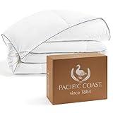 PACIFIC COAST Goose Down Fiber Comforters King Size Duvet Insert, All Season White Comforter, 3D Hidden-Stitch Baffle Box Design, 8 Tabs, Gifts for Women/Men, Extra Fluffy Luxury Duvet (106"x90")