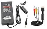 Power Supply AC Charger Adapter Cord and AV Cable for Sony PlayStation 2 PS2 Slim A/C 70000 9000 SCPH-70000 Gaming Console Replacement Wall Travel Charger Video Audio Cord Set Kit
