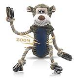 BUYPOW Plush Dog Chew Toys, Squeaky Dog Toys, Interactive Tug of War Puppy Toys, Stuffed Toys for Small, Medium and Large Dogs - Monkey