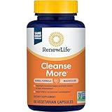 Renew Life Cleanse More Herbal Formula with Magnesium for Overnight Occasional Constipation Relief; Helps Promote Waste and Toxin Elimination; Gluten, Dairy and Soy Free; 60 Vegetarian Capsules*