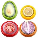 T-Raputa Avocado Saver and Tomato Holder - Set of 4 Reusable Storage Containers for Fridge - Ideal for Garlic, Onions, Lemons, and Potatoes
