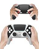 Replacement for Luna Controller, Multiplatform Gaming Mando for PC/Steam/Phone/PS4/Amazon Games/Fire TV with 2 Back Paddles and Turbo,(Black and White)