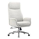 Realspace® Modern Comfort Pizana Bouclé Fabric High-Back Executive Office Chair, Light Sand/Brushed Nickel, BIFMA Compliant