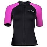 Wetsuit Top Women Short Sleeve Front Zip Wetsuit Jacket 1.5mm Neoprene Swimsuit for Swimming Diving Surfing L Szie
