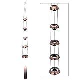 ASTARIN Bell Wind Chimes for Outside, Temple Wind Bell, Red Copper WindChimes with 5 Bells, Feng Shui Wind Chime for Home Yard Outdoor Decoration