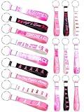 kaiolbly 36pcs Breast Cancer Awareness Silicone Keychains Hope Faith Strength Pink Ribbons Motivational Rubber Keychains for Women Breast Cancer Awareness Decoration Party Favor Gift Supplies