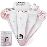 UPTARD 5 in 1 Electric Shaver for Women,Epilators Hair Removal for Women's Body, Electric Razor for Women Legs Public Area Bikini Trimmer, Face Scrubber, Facial Cleaning Brush Dry Wet Gift Set (Pink)