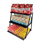 CozyNova 3 tier candy display - Snack holder with snack holder - Multi-functional counter snack and chip holder for stores - Cupcake display stand（Black）