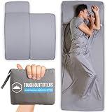 Tough Outdoors Sleeping Bag Liner - Adult Sleep Sack & Travel Sheets for Hotel - Travel Sleep Sack Backpacking & Camping - Sleeping Bag Liners - Hotel Bed Covering for Traveling